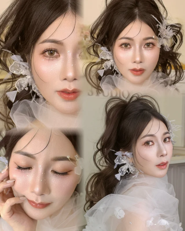 #碎亮片妝造太好看了😻
這次以柔霧底妝搭配紫光碎亮片點綴，讓眼神更顯靈動與聚焦✨空氣感線條捲髮與輕盈羽毛紗花飾，層次堆疊出高級又仙氣的視覺效果。
🌟 適合用於棚拍、戶外婚禮，仙氣氛圍的新娘造型，走到哪裡都是小仙女🧚‍♀️
想學會這種「仙氣 × 精緻UP+」妝髮比例拿捏細節的寶貝們，別錯過這堂進修課！💫
📌 預約進修課程｜更多細節歡迎私訊📥詢問～

🔺2026檔期預約中
🔺一對一新秘進修課程
🔺個人彩妝教學

#新秘進修課程 #新娘造型 #新娘髮型 #台中新秘 #造型師 #新秘推薦 #婚紗造型 #婚禮造型 #個人彩妝 #馬尾 #美妝